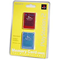 Playstation 2 Memory Card 8MB 2PK Red/Blue